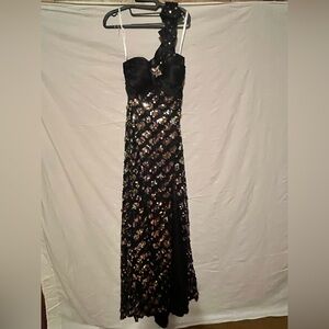 Riva Designs Black Sequin Dress